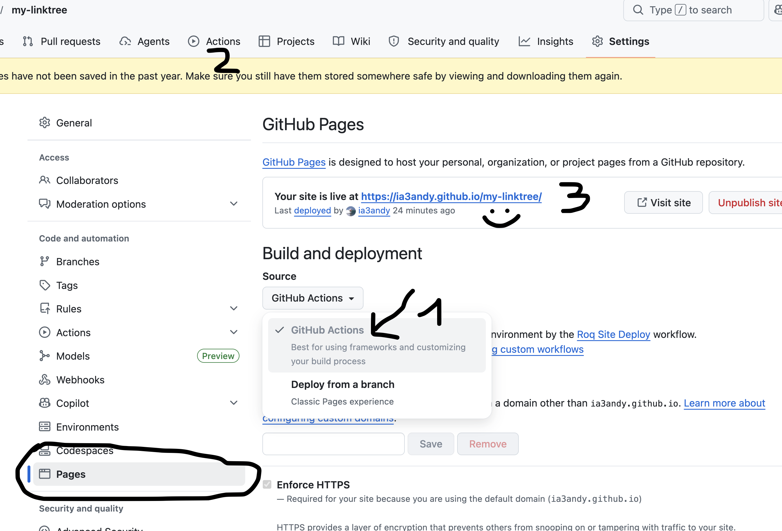 GitHub Pages setup